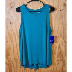 NWT Apt. 9 Tank Top Women's XL Teal Green Classic Basic Simple Staple Normcore